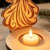 Religious Themed Ornaments Wooden Candle Holder, Praying Angel Tabletop Tealight Stand, Christmas Atmosphere Supplies Decorative Candlestick