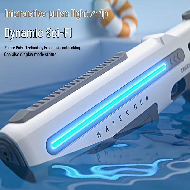 Electric Water Gun with Cool Lights - Large Capacity, Self-Priming, Automatic Shooting; Perfect Beach Toy for Children