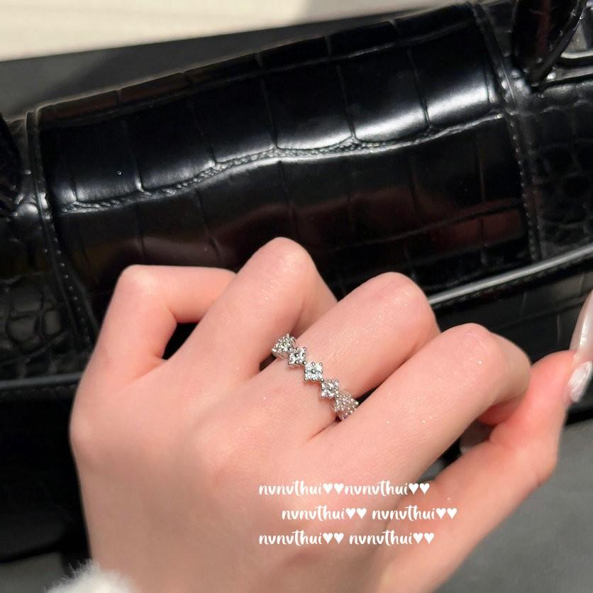 Wine Stained Rose Bow Water Drop Gem Ring, Princess On The Run, 18K Gold Plated, Rouge Pink Star, Ring