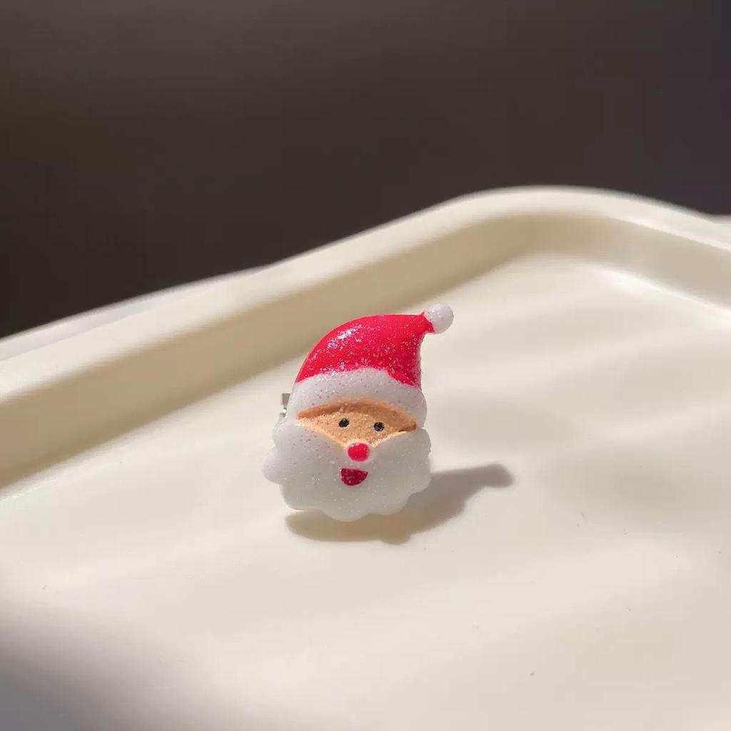 Süßer Weihnachts-Cartoon-Ring: Weihnachtsmann, Rentier, Baum Offener Schmuck für Mädchen