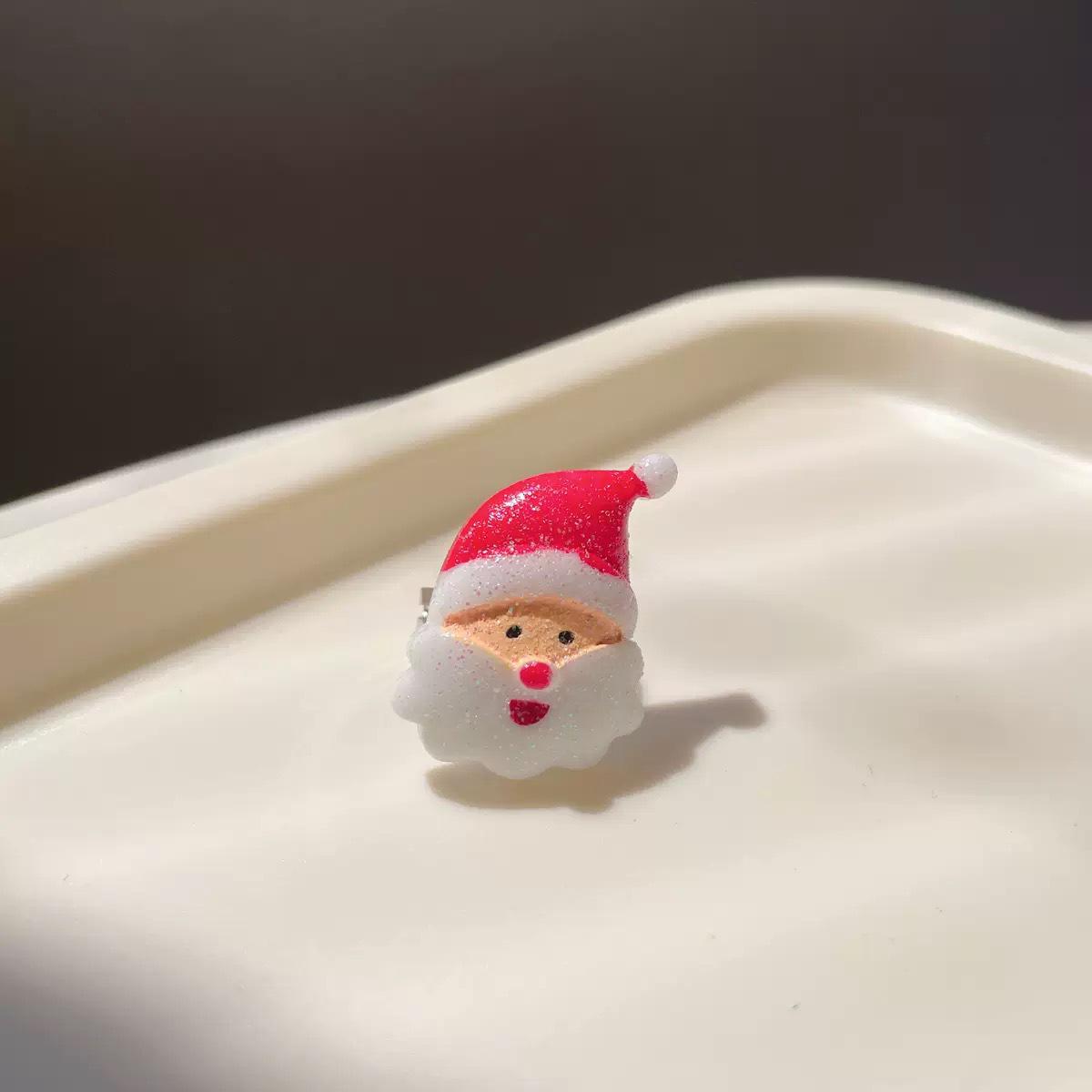 Сладкое рождественское мультяшное кольцо: Санта, Олень, Дерево Открытое украшение для девочек Adjustable