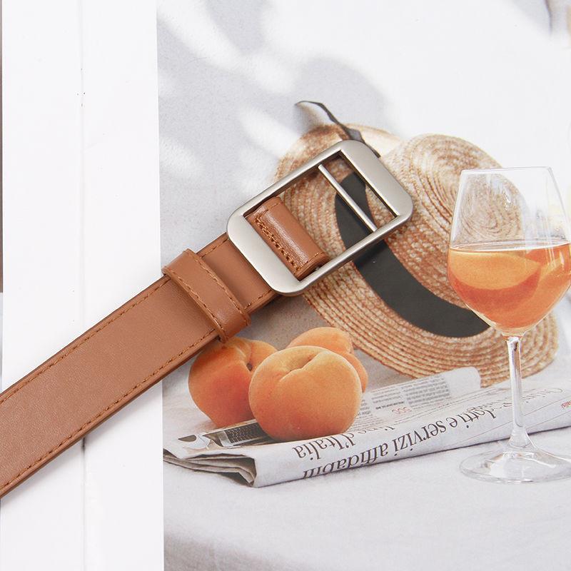 

Pu Classic Black Belt With Rectangular Design Ideal For Fashionable Jeans And Casual Outfits Camel Stripe