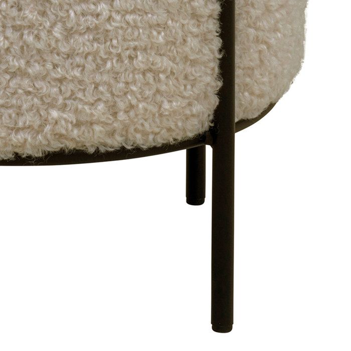 Alford pouf imitation peau de mouton grismarron.
