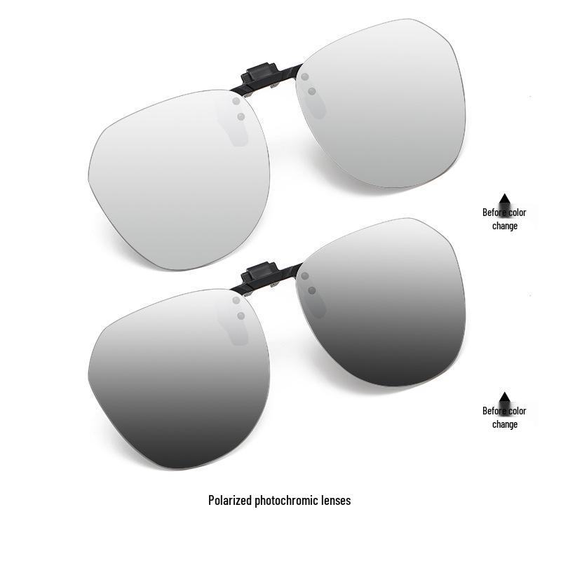 Unisex Ultra-Light Polarized Flip-Up Clip-On Sunglasses for Driving with UV Protection for Prescription Glasses