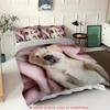 Pink Blanket Cute Dog Pattern 3D Printed Quilt Cover Cute Animal Bedding Cover Pillowcase Luxury Home Textiles Duvet Cover Sets