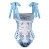 2023 European & American Retro French Double-Sided Swimsuit Set: One-Piece & Bikini