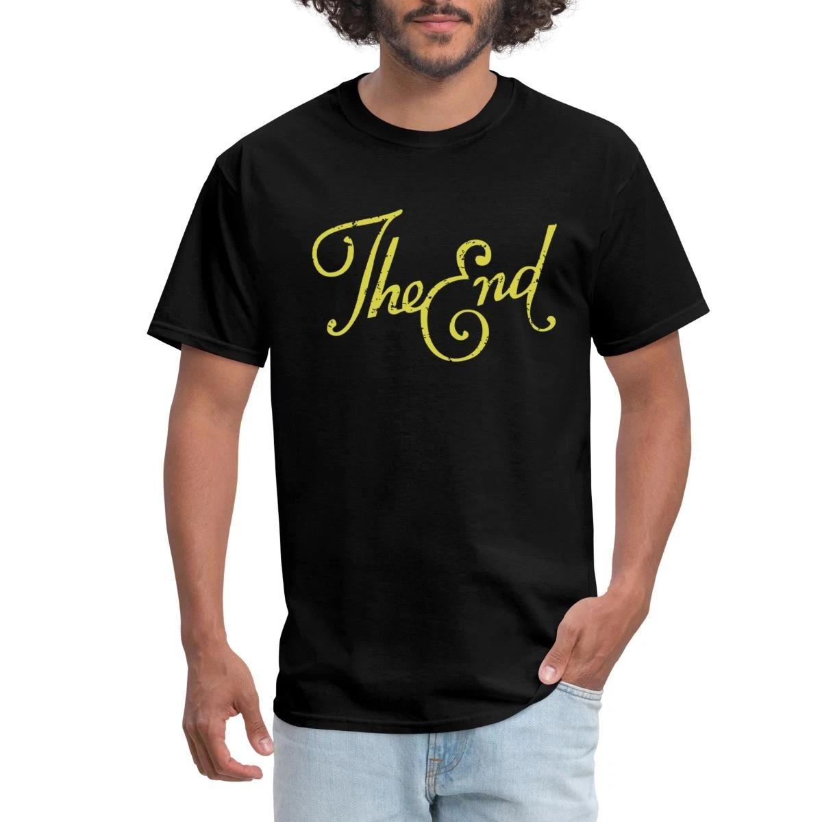The End Yellow Distressed Slogan Men s T-Shirt L