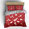 Christmas Snowman Red Prints Bedding Duvet Cover Set Duvet Cover Pillowcases  (1*Duvet Cover 2*Pillowcases, without duvet insert)