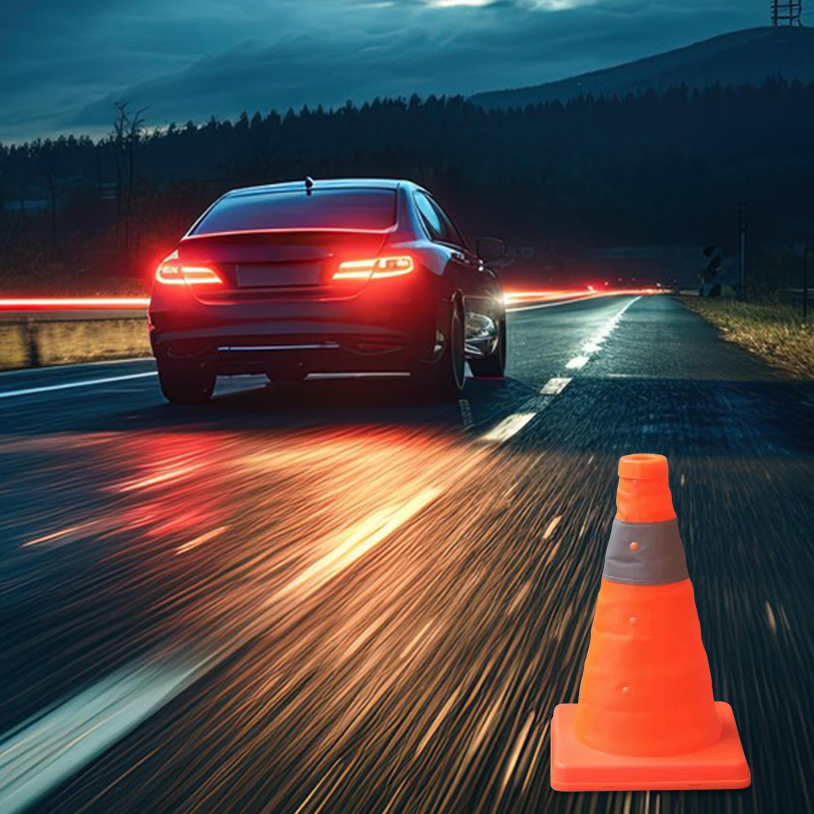 

Foldable Reflective Road Parking Cone Orange Versatile Security Portable for Sidewalks 18.5cmx30cm