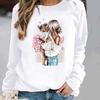 Women's Round Neck Pullover Hoodie for Spring, Autumn, and Winter