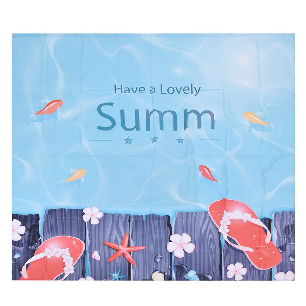 Summer Cool Curtain with Hook Waterproof Shower Curtain for Bathroom Home Bathtub180x200cm
