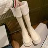 Grape Mom 2025 Autumn and Winter New White Plush Thick-soled Snow Boots Medium and Long Knight Boots Women