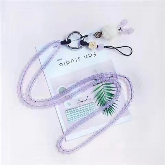 Fashion Agate Chalcedony Necklace Mobile Phone Hanging Sweater Chain Natural White Jade Bodhi Accessories, Removable Multi-Purpose