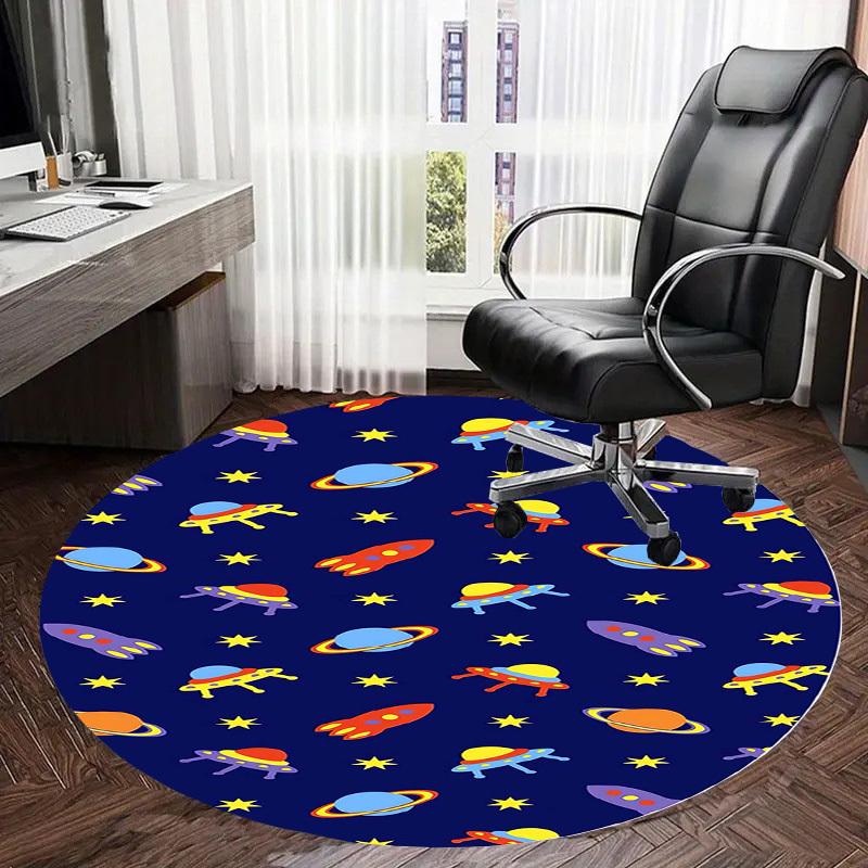 1pc Office Carpet Chair Mats Space Theme Rug Perfect for Decorating Office Chairs, Living Rooms, Or Bedrooms