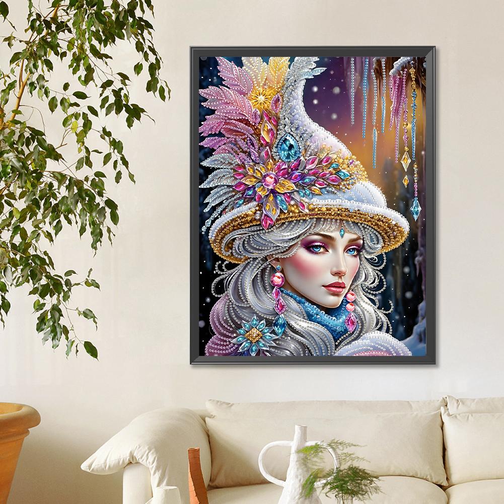 Částečně speciální tvarovaný vrták 5D DIY sada na diamantové malování Elegantní luxusní žena 30*40cm Ruční výroba Kreativní domácí umělecká dekorace