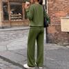 Women's Loose Fit Long Sleeve Top and Wide Leg Pants 2-Piece Tracksuit for Casual Workout