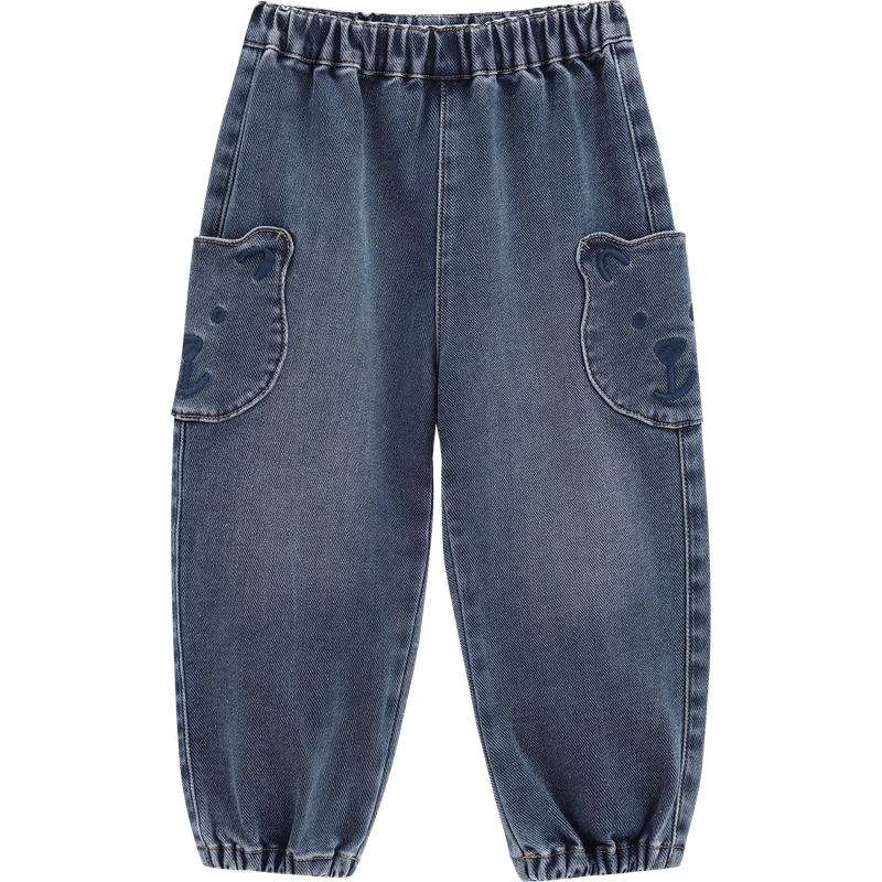 GAP Boys' Toddler 2026 Spring Bear Patch Pocket Cuffed Jeans