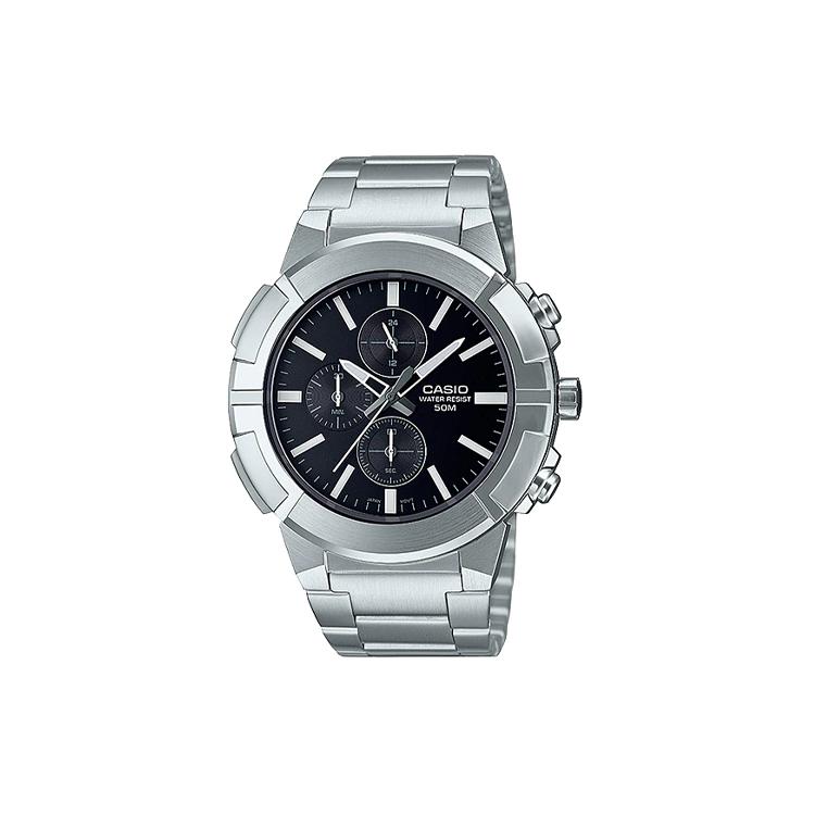 CASIO Men Standard Series Black Watch MTP-E501D-1AV MTP-E501D-1AV Silver Watch Case