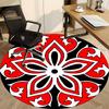 1pc Red Floral Pattern Chair Carpet for Office Non-Slip, Machine Washable Rug for Office, Room - Holiday Decor, Machine Made yy251016165