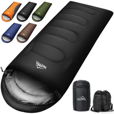 Sleeping Bag for All Seasons 230T Sleeping Bag for Summer and Winter Compact Lightweight Filling Comfortable Temperature Thermal Insulation Wolfyok