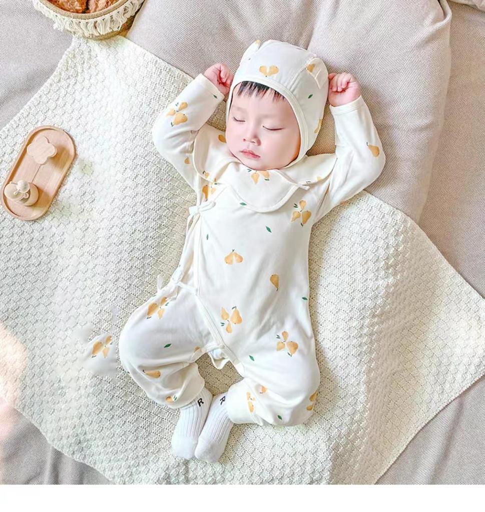 YIN OON Newborn Undershirt Combination Long Sleeve Front Baby Baby Baby Gift Pear Size 52 Clothes, Romper, Undershirt, Coverall, Opening, Clothes,