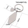 Stainless Steel Rhombus Laser-Engraved Color Keychain Gift