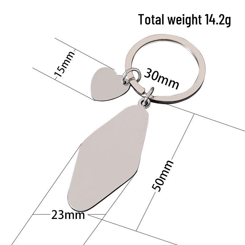 Stainless Steel Rhombus Laser-Engraved Color Keychain Gift