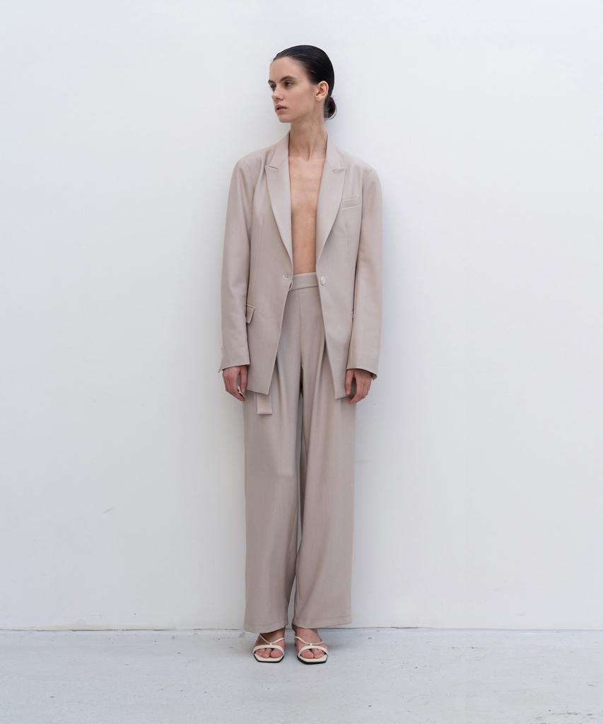 RE RHEE Straight Wide Leg Slacks Trousers_Be