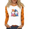 Women's T Shirt Halloween Print Long Sleeve Daily Fashion Basic Round Neck Raglan Sleeve Top