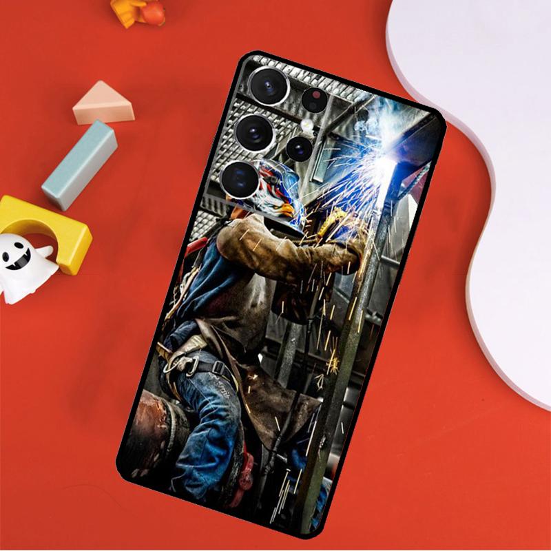 

Welder Welding Hot Metal Worker Phone Case For Samsung Galaxy S25 Ultra S9 S10 S20 FE S21 S22 S23 S24 Plus S24 Ultra Cover Galaxy S10