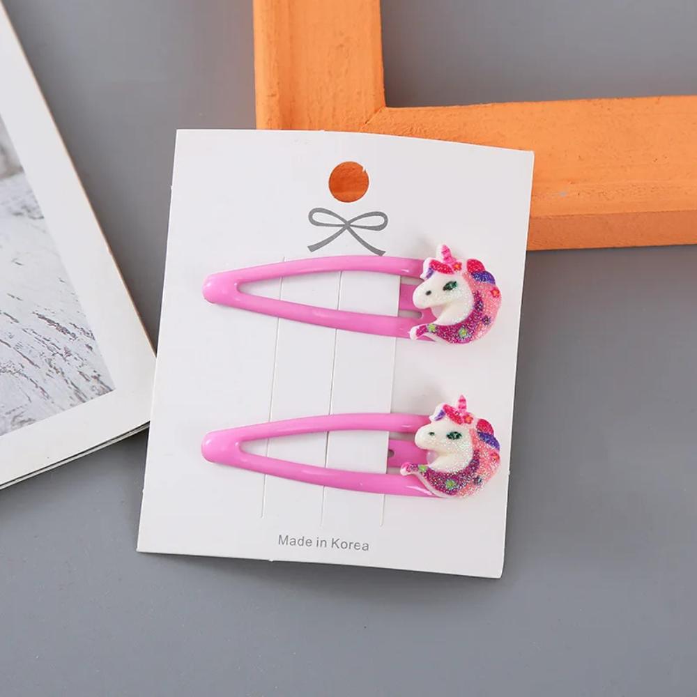 

2 шт. Розовые Кавайные Заколки для Волос Единорог BB для Женщин Девочек Детей Детские Заколки Подарок Аксессуары для Волос Головной Убор Украшение