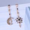 Charm Luxury Geometric Hollowout Blue Crystal Sun Star Moon Long Dangle Earrings for Women Korean Designer Earrings Jewelry Gift