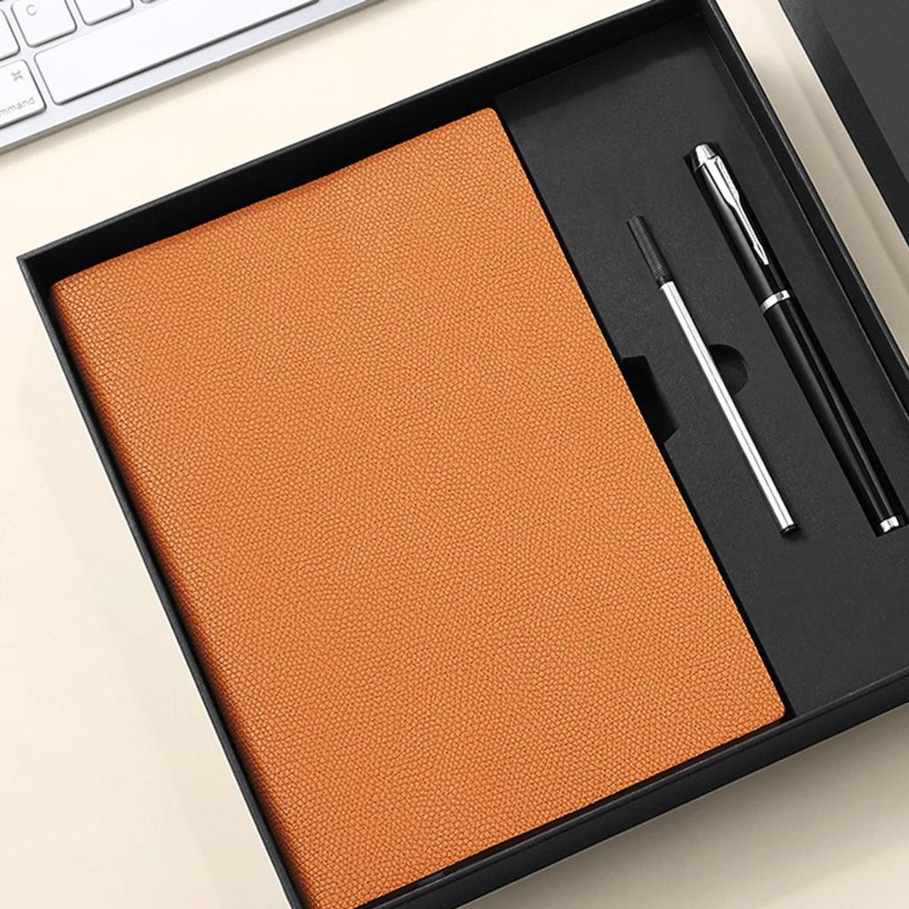 A5 Litchi Leather Thickened Student Notebook, Diary, Work Notebook, Business Meeting Record Book, Subject Notes, 128 Sheets 256 Pages