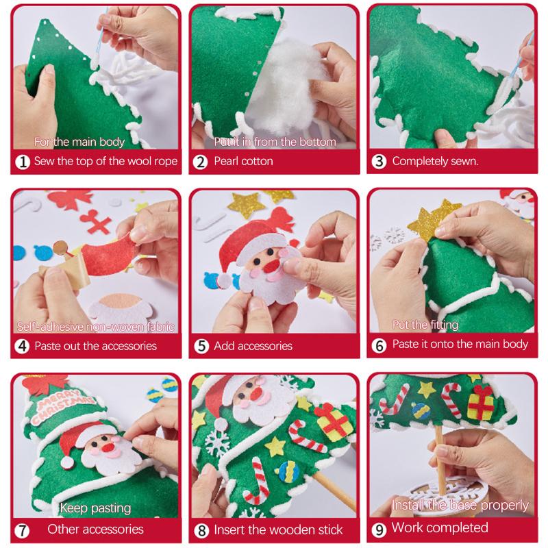 Christmas Handmade DIY Christmas Tree Desktop Decoration Material Package, Children's DIY Christmas Tree Christmas Decoration
