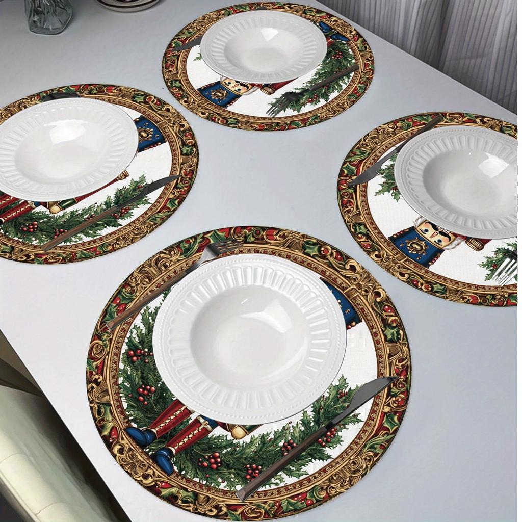 4-Piece Nutcracker Placemats Family Gatherings Christmas Parties Holiday Table Decor & Accessories