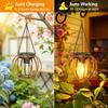 Solar Lanterns Outdoor Waterproof Metal Hanging Lights with Hooks Auto On/Off Warm Lighting for Porch Garden Yard Pathway Patio Landscape Decor