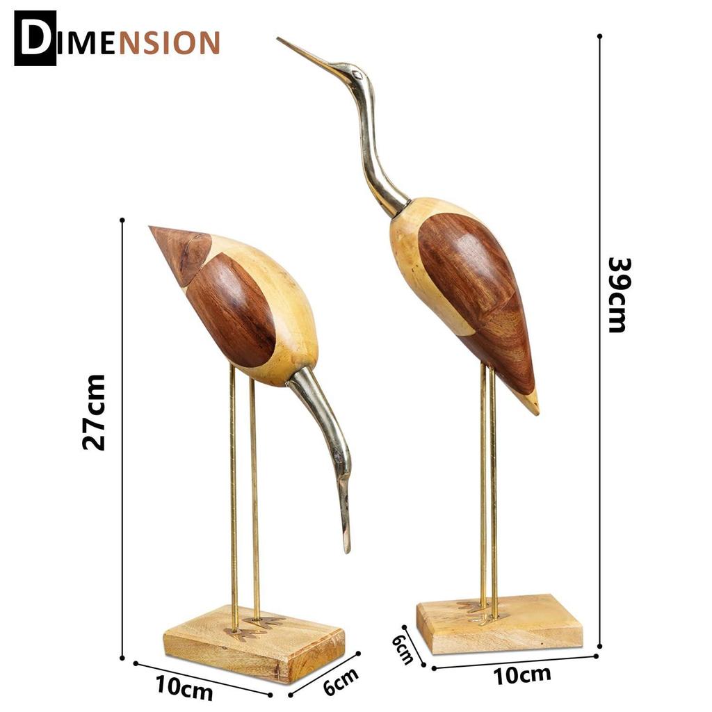 Svankran, Dekorativa turturfåglar, Antika Saras för heminredning - Set om 2 (16 tum)