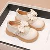Girls shoes super soft small leather shoes spring and autumn new elastic socks bow princess shoes versatile British style children's shoes