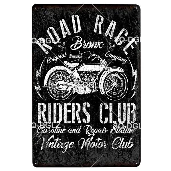 Motor Club Metal Sign Vintage Garage Tin Sign Bar Decor Plaque Pub Bar Decor Metalen Borden Poster Plate Art Poster