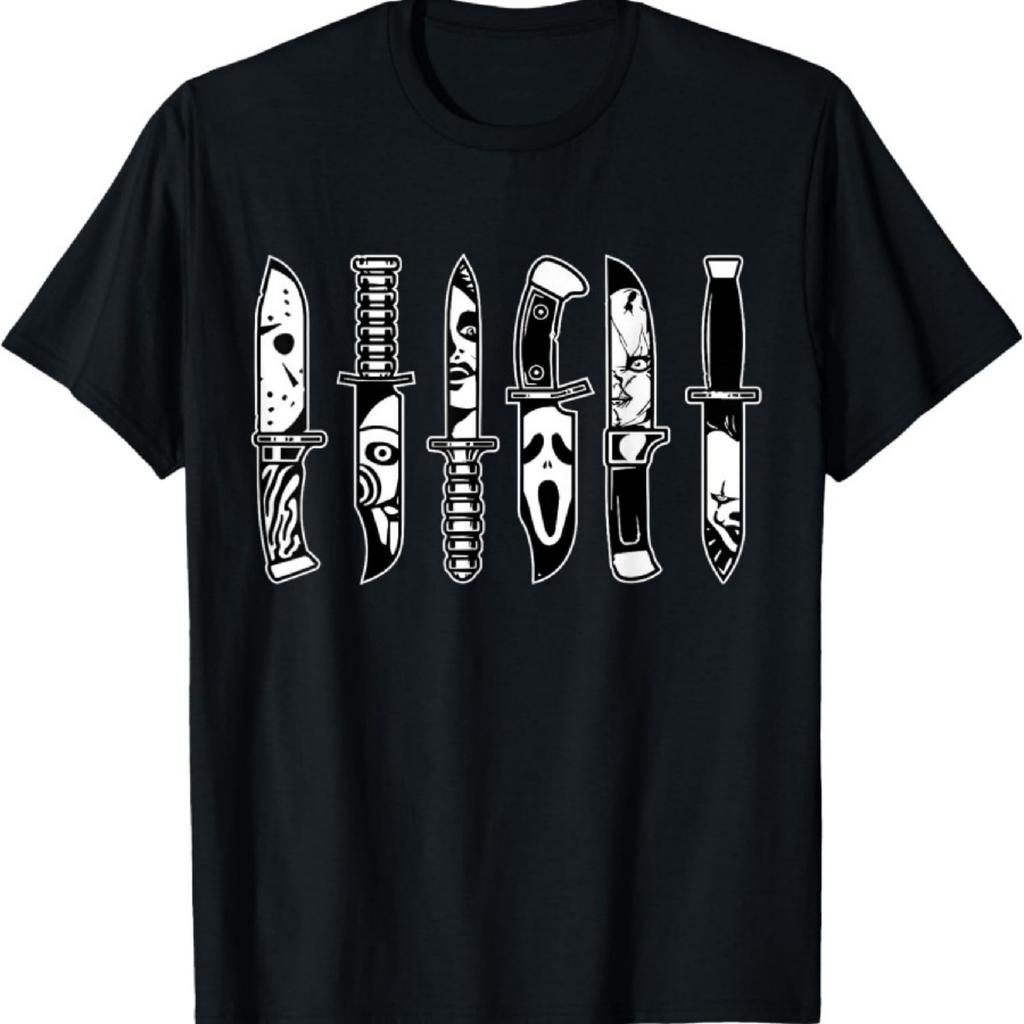 Halloween Horror Movie Characters In Knives Scary Halloween T-Shirt