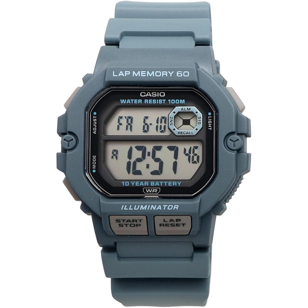 Casio Sports Gear Digital Men's Watch 60 Lap Memory Function Grayish Blue