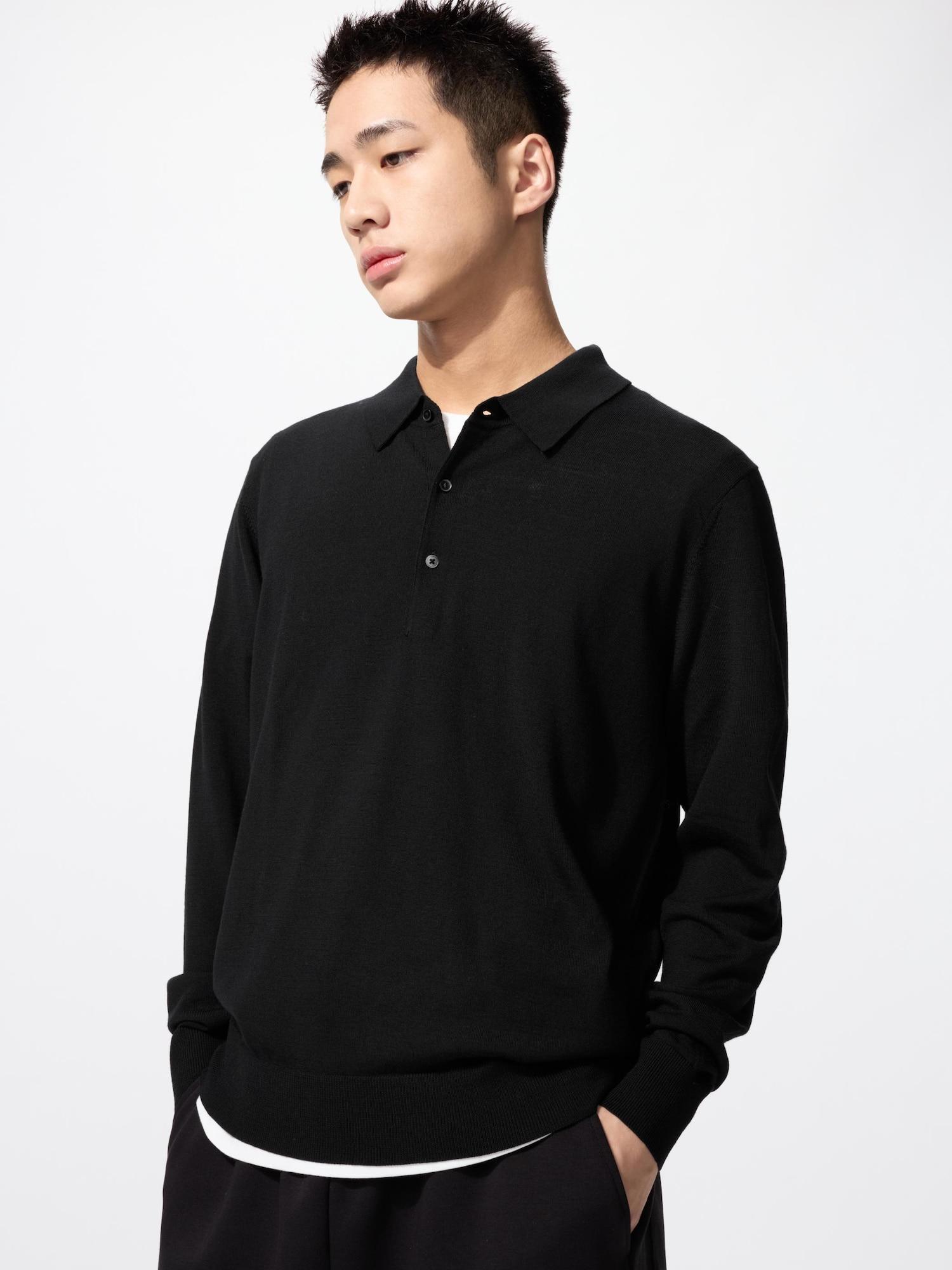 

Поло из мериносовой шерсти Uniqlo 09 BLACK/MEN L