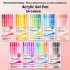 54/6 Couleurs Languo Marqueurs Peinture Acrylique 3D Stylos Stylo Gel Acrylique 1.0mm pour Dessin Écriture sur Roche Céramique Verre Bois Fournitures d'Art