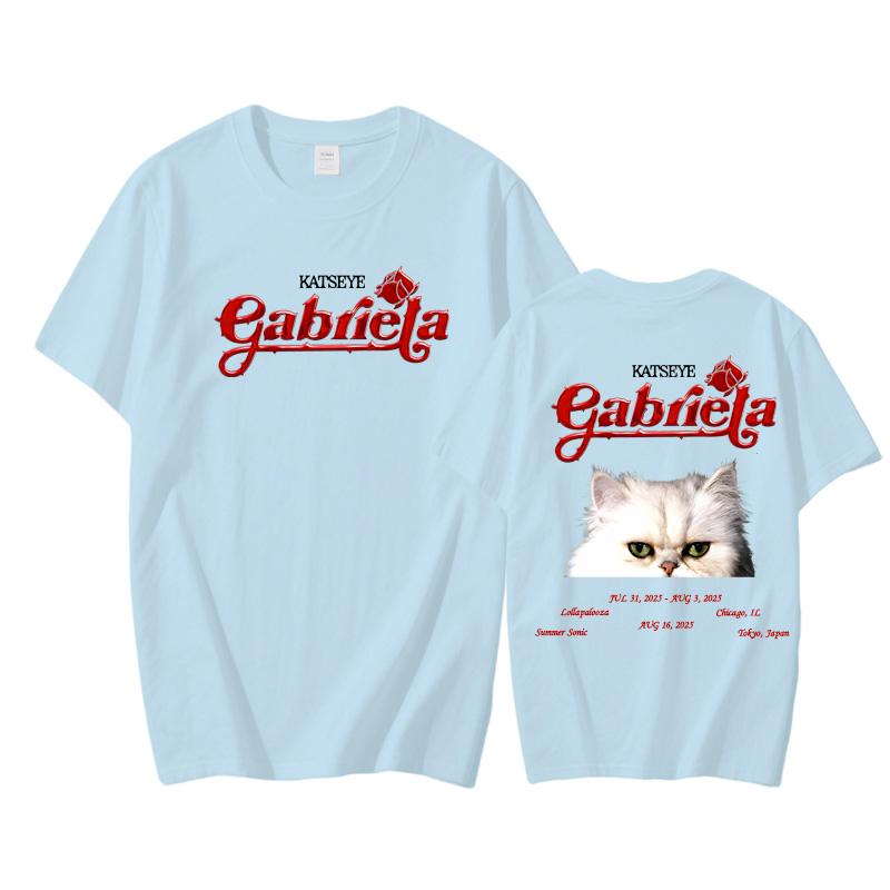 Katseye Gabriela 2025 NEW T-shirt Short Sleeve High Quality 100%Cotton Tshirts Hip Hop Printing T Shirt Gothic Streetwear
