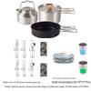3-Piece 304 Stainless Steel Camping Cookware Set: Kettle, Frying Pan, Cooking Pot with Utensils