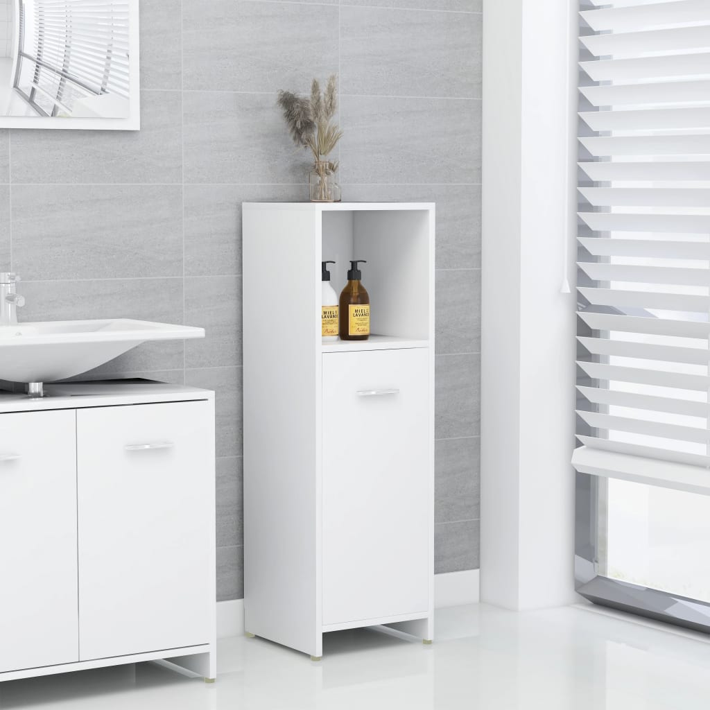 Badezimmerschrank Weiß 30 x 30 x 95 cm Spanplatte