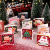 Festive Blessing Cards 10Pcs Merry Christmas Greeting Set Folding Cartoon Blank Foldable Note Cards for Holiday Gift Tree