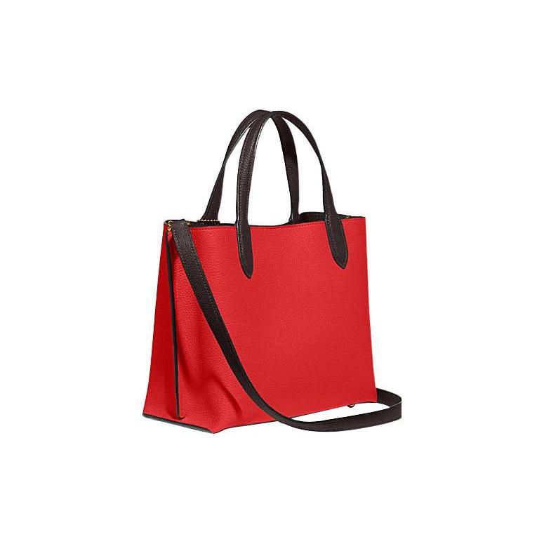 New COACH Willow Split Cow Leather Tote Bag, Shopping Bag, Shoulder Bag, Crossbody Bag, Handbag Medium Size Women's Red C8561-B4PJ6