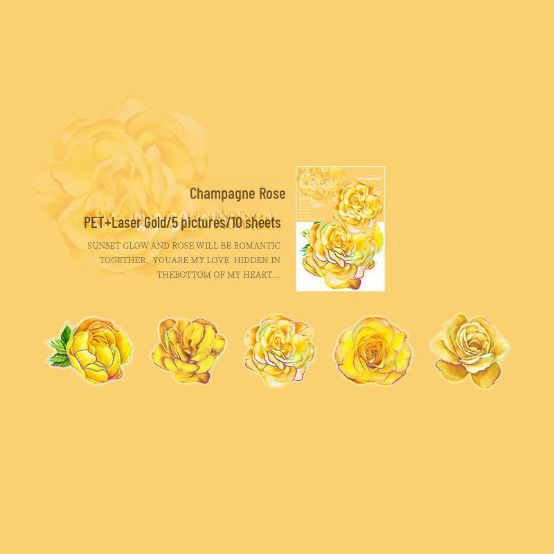 Beautiful Bloom Sticker Set: 3D Floral Handbook Decorations (10 Pieces)