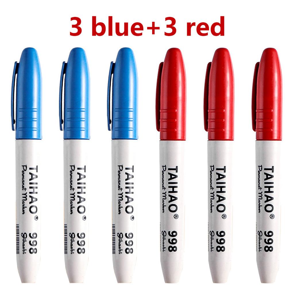 6/10pcs Mixed Oil-based Marker Pen Not Erasable Quick-drying Waterproof Marker School Students, Business Office Supplies